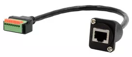 EXSYS EX-49161 D-Tipo RJ45 moteriškas į 8 kontaktų gnybtų bloką adapteris su mygtuku, CAT.5e, 20 cm