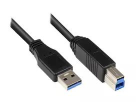 EXSYS USB 3.0 kabelis Type-A male į Type-B male 1,0 m juodas EX-K1503