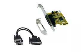 EXSYS EX-44343-2S 2 prievadų RS-232 PCI Express serijinė plokštė, MosChip MCS9901, Low Profile