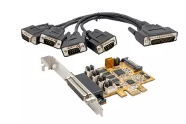 EXSYS EX-44354 4 prievadų PCIe RS-232 nuosekliosios sąsajos plokštė su žemo profilio laikikliu, FTDI lustas