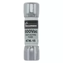 Eaton KTK-15 kasetinis saugiklis, 15 A, 600 V AC/DC, ypač greitaeigis, 10 mm x 38 mm, 10 vnt. paketas