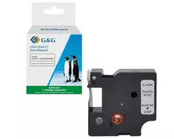 G&G suderinama Dymo D1 etikečių juosta 19mm x 7m juoda ant permatomos (5DY45800-TD)
