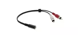 Kramer C-A35F/2RAM-1 garso adapterio kabelis - 3,5 mm lizdas į 2x RCA kištukus, 30 cm, juodas