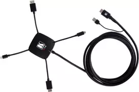 Kramer K-SPIDER daugiaformatis pristatymo adapterio kabelis - HDMI/DisplayPort/Mini DisplayPort/USB-C į HDMI/USB - 3,05 m - 4K aktyvus 91-00015599