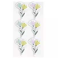 Artoz 3D gėlių popieriniai lipdukai, 6 vnt., savaiminio klijavimo, įvairūs gėlių dizainai, skirta rankdarbiams, scrapbooking, atvirukų kūrimui, dekoravimui, įvairiaspalviai, matinio paviršiaus 185600-222