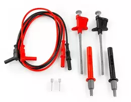 HT Instruments 425 matavimo laidų rinkinys, CAT IV 600V / CAT III 1000V, 1,5 m, 16 A, 4 mm izoliuoti bananų kištukai, raudoni/juodi 1003040