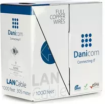 DSIT DANICOM CAT5E UTP 305m kabelis su vientisosios varinės gyslos laidininkais, LSZH (Eca) DC-UTP5E-305S-ECA