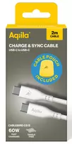 AQIILA Cablebird CS12 USB-C į USB-C įkrovimo ir sinchronizavimo kabelis 2m 60W juodas AQCBPBIC2SI829