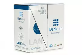 DSIT DANICOM CAT5E UTP 305m PVC (Fca) tinklo kabelis ritėje DC-UTP5E-305-FCA