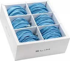 Wirewin SLIM-LS-K6A 0.5 BL 90 - Cat6a U/FTP plonas Ethernet tinklo kabelis, 0,5 m, mėlynas, 90 vnt. paketas