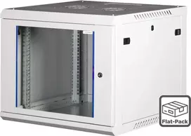 Wirewin 19 colių sieninis serverinės spintos korpusas, vientisas, Pro 3-osios kartos, surenkamas, 600x600mm, šviesiai pilkas (WCAB PS3 600X600X12U FP)