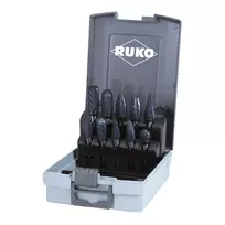 RUKO FRS 10 dalių frezų rinkinys, volframo karbidas, TiAlN danga, 8 mm kotas, medinėje dėžutėje