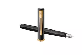 Waterman Allure Impression plunksnakočio rašiklis, juodas su auksiniais apdailos elementais, vidutinis (M) smaigalys 2225500
