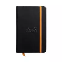 RHODIA RHODIARAMA sąsiuvinis 90 x 140 mm, liniuotė, juodas dirbtinės odos viršelis, 96 lapai 118642C