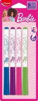 Maped Barbie Baltos Lentos Žymekliai, 4 vnt., 1,5 mm Apvalus Antgalis, Bekvapiai Sausai Trinami, Įvairių Spalvų 741301