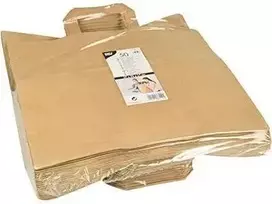 PAPSTAR popierinis nešiojimo maišelis, 320 x 170 x 270 mm, rudojo kraft popieriaus, 70 g/m², 5 kg keliamoji galia, su rankena - 1 vnt. (86449)