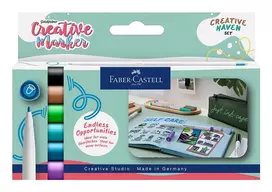 Faber-Castell Goldfaber Creative Marker Set Creative Haven, 6 skirtingų spalvų, vandeniniais dažais, teptuko antgalis 160603