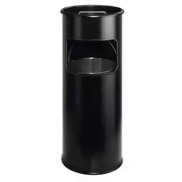 DURABLE metalinė šiukšliadėžė 17L apvali su pelenine, juoda 333001