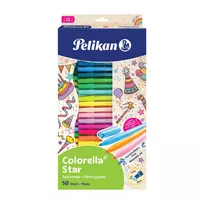 Pelikan Colorella Star C302/50 flomasterių rinkinys, 50 spalvų, vandeniniai plaunami rašalai, ventiliuojami dangteliai 825092