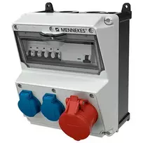 MENNEKES AMAXX kištukinių lizdų kombinacijos dėžė, IP44, 32A, 400V, 1x CEE 32A 5p, 2x Schuko 16A, RCD 30mA, MCBs 920080