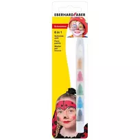FABER-CASTELL EBERHARD FABER 6 viename veido dažų pieštukas – 6 spalvos viename, puikiai dengia, tinka smulkiems kontūrams ir dideliems piešiniams (579030)