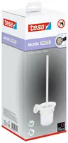 tesa MOON WHITE tualeto šepetys su laikikliu, savaiminio klijavimo, metalinis, matinis baltas 40571-00000-00