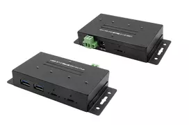 EXSYS EX-1240HMVS pramoninis 4 prievadų USB 3.2 Gen 2 šakotuvas, montuojamas ant DIN bėgelio, metalinis