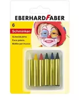 FABER-CASTELL EBERHARD FABER veido dažų pieštukai, trumpi, 6 spalvos, didelio intensyvumo, dermatologiškai testuoti, 1 rinkinys (579106)