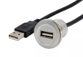 EXSYS EX-49181 skydinio montavimo USB 2.0 prailginimo kabelis, USB-A female į USB-A male, 30 cm, metalinė plokštė
