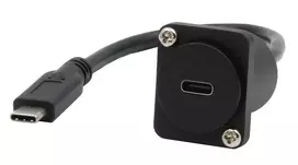 EXSYS EX-49166 D-Type USB-C adapterio kabelis, USB 3.2 Gen 2, 20 cm, juodas