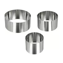 Metaltex apvalūs nerūdijančio plieno maisto formavimo žiedai, 3 vnt., sidabrinės spalvos, 45 mm aukščio 204536010