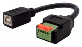 EXSYS EX-49130 USB 2.0 adapteris USB-B moteriškas į 5 kontaktų gnybtų bloką su mygtuku, 15 cm