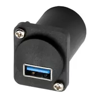 EXSYS EX-49155 USB 3.2 Gen 1 D-Type skydelio montavimo adapteris, USB-A (moteriškas) į USB-B (moterišką)
