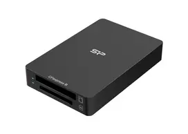 „Silicon Power CreatePro BS10“ CFexpress Type B ir SD 4.0 10Gbps kortelių skaitytuvas, juodos spalvos