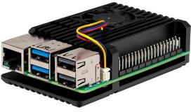 Joy-IT Aluminiumcase for Raspberry Pi 5 - juodas, Armor Case Block Active