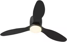 HOMCOM lubinis ventiliatorius su apšvietimu ir nuotolinio valdymo pulteliu, 115 cm, LED lempa su ventiliatoriumi, reversinis DC variklis, 3 sparnai, 3 šviesos spalvos, 6 greičiai, laikmatis, lubinis ventiliatorius miegamajam