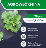 Funfit STIPRI AGROPLĖVĖ PIKTŽOLIŲ SLOPINIMO DANGALAS 1,1x50m 90g/m JUODA AGROTEKSTILĖ