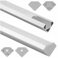 LED juosta Ecolight Profil Led R02 kampinis Eco* Light EC20621 2m aliuminis anoduotas + matinis gaubtas