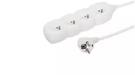 Düwi Ilgintuvas 4 lizdų, 5 m baltas, 3x1,0 mm OWY 34450