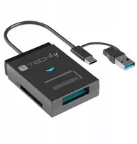 Techly USB-A/C konverteris NVMe/SATA M.2 diskams su SD/TF skaitytuvu