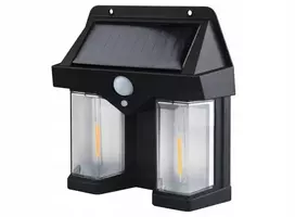 Sieninis šviestuvas LTC Lampa sieninė saulės energijos LED COB 10W 1200lm, judesio jutiklis, nuo sutemų, akumuliatorius 1800mAh IP54 (ABS)
