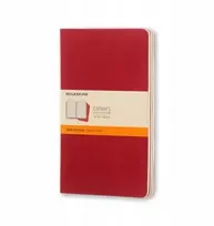 Moleskine 3 sąsiuvinių rinkinys MOLESKINE Cahier, L, 13x21cm, liniuotė, 80 lapų, spanguolių raudonumo