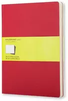 Moleskine 3 sąsiuvinių rinkinys MOLESKINE Cahier, XL, 19x25 cm, lygus, 120 puslapių, spanguolių raudonumo
