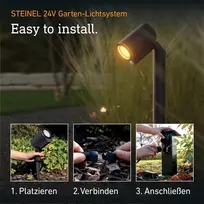 Steinel Sodo šviestuvas įsmeigiamas SPOT WAY GARDEN SC LED su jutikliu 7,84W 363lm 1800-4000K RGBWW IP65 IK03 24V antracitas / aliuminis