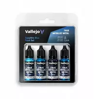 Vallejo Vallejo: 77.256 – True Metallic Metal – safyro mėlynumo dažų rinkinys