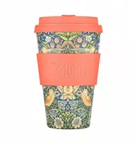 Ecoffee cup Priedangiamasis puodelis Ecoffee Cup William Morris Gallery 400 ml – Strawberry Thief