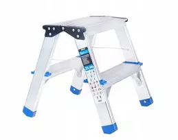 Geko Aliuminės kopėčios 2 pakopų dvipusės 150 kg (1)