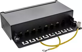 InLine® „Cat.6A“ pach panelė, montuojama ant stalo / sienos, 8 prievadai, juoda RAL9005
