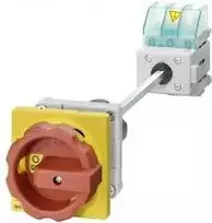 Siemens Krumplinis jungiklis 0-1 3P 125A durų pavara atjungiamasis geltonas/raudonas IP65 (3LD2814-0TK53)