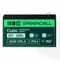Green Cell Žalias Cell Greencell AGM VRLA 12V 12Ah nereikalinga priežiūra akumuliatorius kasos aparatui, žaislams, kamerai (152x99x100mm)